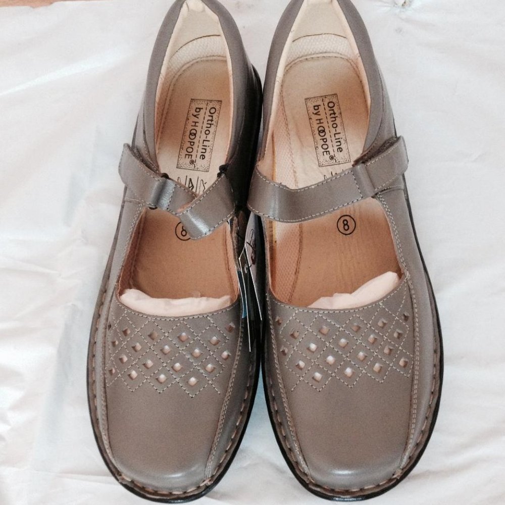 Ortho-line heeled leather sandals